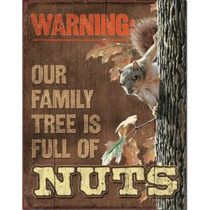 Family Tree - Nuts Placă metalică, (32 x 41 cm)