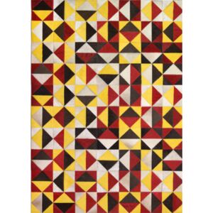 Covor din piele model geometric multicolor Merengue 003-006 (140x200 - 170x240) - 140x200