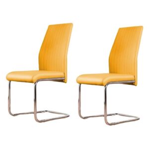 Set 2 scaune de masă tapițate Strout, muștar, 97 x x 57,5 cm