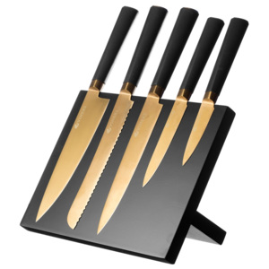 Set 5 cuțite cu suport Titan Gold
