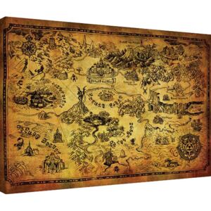 The Legend Of Zelda - Hyrule Map Tablou Canvas, (60 x 80 cm)