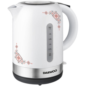 Fierbator Daewoo DK2400TR, 2400 W, design traditional, 1.7 L, filtru detasabil, Alb