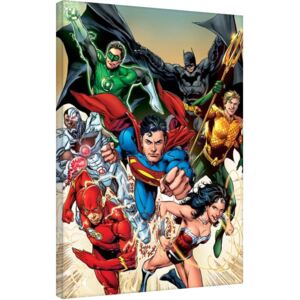 Justice League - Attack Tablou Canvas, (60 x 80 cm)