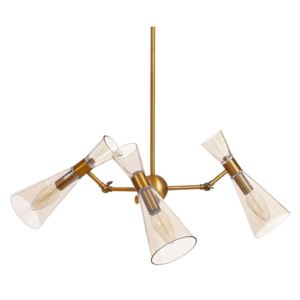 Corp de iluminat suspendat alama 3 becuri Ø 69cm H 120cm Ceiling Lamp Gold Metal/Glass | IXIA