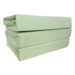 Set 3 Cearceafuri de pat cu elastic, 3CP140VP 100% Bumbac, verde pastel, 140x200x24cm