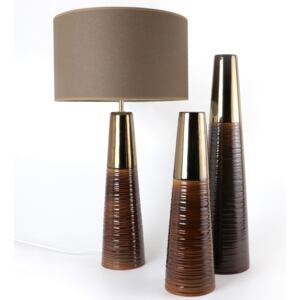 Set 1 Lampa cu 2 Vaze CHEDI ceramica maro auriu 42 57 42 cm