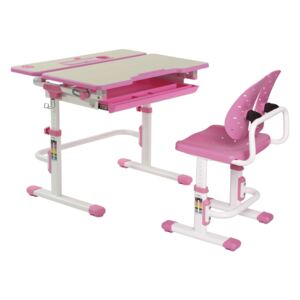 Set birou si scaun copii ergonomic reglabil in inaltime ErgoK S404 Roz