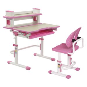 Set birou si scaun copii ergonomic, reglabil in inaltime, C403, Roz
