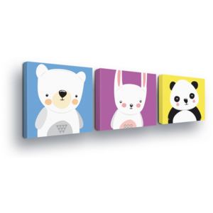 Tablou - Drawing Bears 3 x 25x25 cm