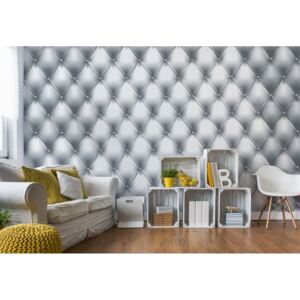 Fototapet - Luxury Grey And White Chesterfield Texture Papírová tapeta - 184x254 cm