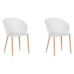 Set de 2 scaune Blaykee, alb/maro, 48 x 52 x 81 cm
