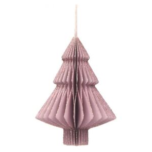 Decorațiune din hârtie pentru Crăciun, formă brad Only Natural, lungime 10 cm, roz auriu