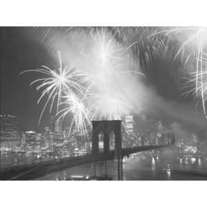 New York - Fireworks over the Brooklyn Bridge Reproducere, ALAN SCHEIN PHOTOGRAPHY, (80 x 60 cm)