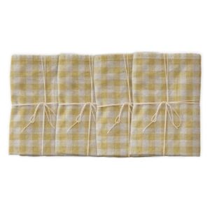 Set 4 șervețele textile Linen Couture Beige Vichy, 43 x 43 cm
