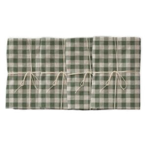 Set 4 șervețele textile Linen Couture Green Vichy, 43 x 43 cm