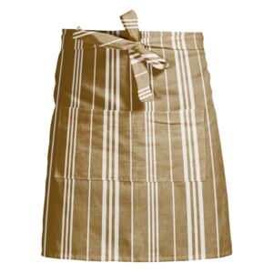 Șorț de bucătărie Linen Couture Delantal White Stripes, galben