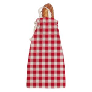 Plasă textilă pentru pâine Linen Couture Linen Bread Bag Red Vichy