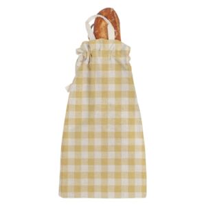 Plasă textilă pentru pâine Linen Couture Linen Bread Bag Yellow Vichy