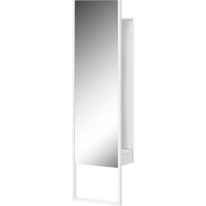 Oglindă cu raft și ramă albă Germania Monteo, înălțime 194 cm