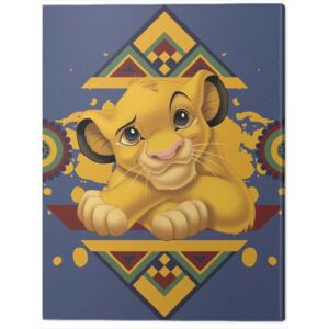 Tablou Canvas The Lion King - Simba Tribal Pattern, (60 x 80 cm)