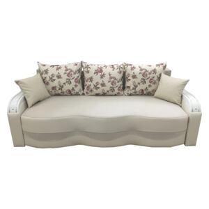 Canapea extensibilă elegantă crem, catifea și piele ecologică - MILANO