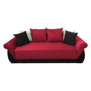 Canapea extensibilă 3 locuri, roșu negru - model Royal