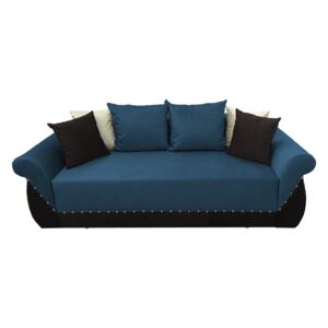 Canapea extensibilă 3 locuri, albastru negru - model Royal