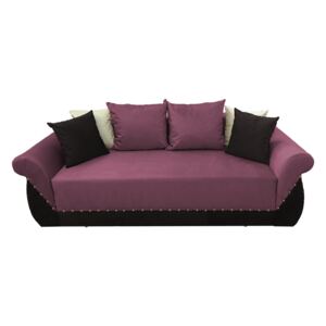 Canapea extensibilă 3 locuri, roz pastel negru - model Royal