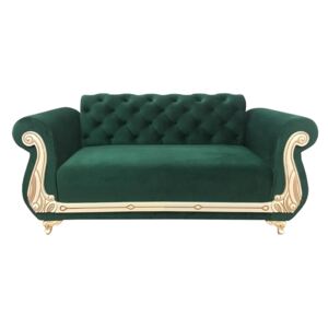 Canapea fixă 2 locuri, verde - model FANCY