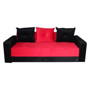 Canapea extensibilă roșu cu negru - model IONUȚ