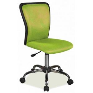 Scaun de birou ergonomic Q-099 verde, metal,stofa perforata si piele ecologica, l42xA40x82-94h