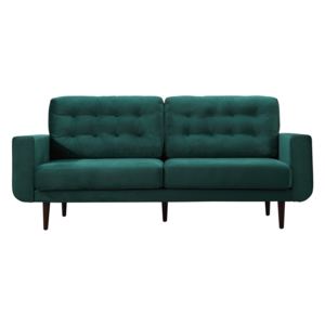 Canapea fixa tapitata cu stofa, 3 locuri Cooper Velvet Green, l203xA87xH90 cm