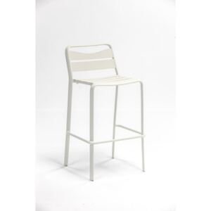 Set 2 scaune de bar de grădină din aluminiu Ezeis Spring, alb