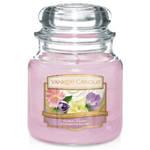 Yankee Candle lumanare roz parfumata Floral Candy Classic mijlocie