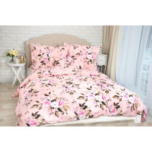 Lenjerie de pat din bumbac FLORAL - roz - Mărimea fată de pernă 40x40 cm