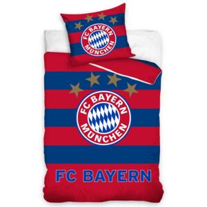 Lenjerie de pat FC Bayern Munchen Stripes, din bumbac, 140 x 200 cm, 70 x 80 cm