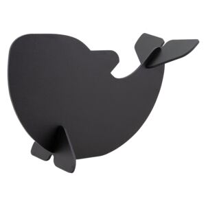 Tabla de scris Securit Silhouette 3D Whale 22x14,5x10cm, include marker creta, negru