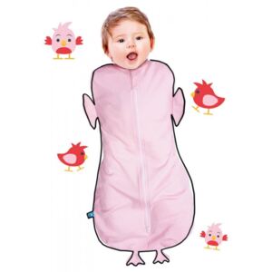 Wallaboo - Sac de dormit Fun Animal 2in1 chicky -0-3 luni, Pink