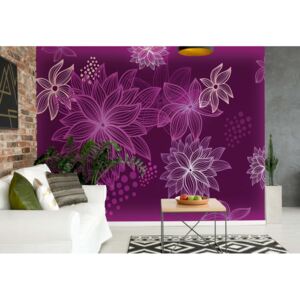 Fototapet GLIX - Flowers Purple + adeziv GRATUIT Tapet nețesute - 368x254 cm