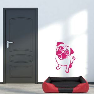 GLIX Pug dog - autocolant de perete Roz 35 x 55 cm