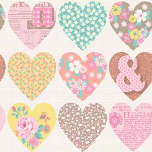 Tapet - Arthouse Patchwork Heart Patchwork Heart Pastel