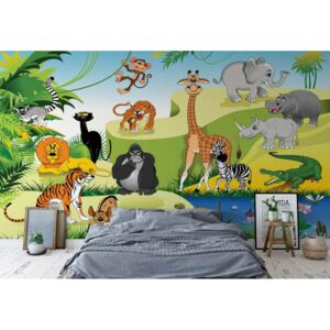 Fototapet - Cartoon Animals Vliesová tapeta - 416x290 cm