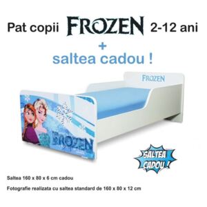 Pat copii Start Frozen 2-12 ani cu saltea cadou