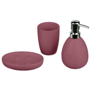 Set baie cu 3 elemente ceramice, culoare roz
