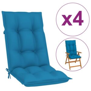 Perne pentru scaun de grădină, 4 buc., albastru, 120x50x7 cm