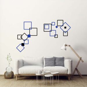 GLIX Decorative squares III.- autocolant de perete Negru și albastru 2 x 60 x 30 cm