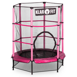 Klarfit Rocketkid, 140 cm trambulină, plasă internă de securitate, roz