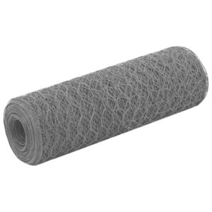 Plasă de sârmă găini, gri, 25 x 0,5 m, oțel cu înveliș PVC