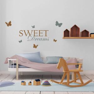 GLIX Sweet dreams - autocolant de perete Gri și maro 120 x 60 cm