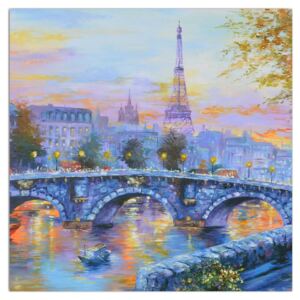 Tablou cu peisaj pictat cu turnul Eiffel (Modern tablou, K013536K3030)
